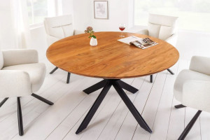 Ronde eettafel 130 cm acacia hout