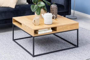 Salontafel vierkant eiken kleur 80 cm