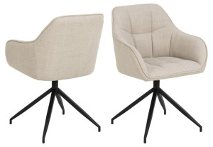 eetkamerstoel beige met armleuningen
