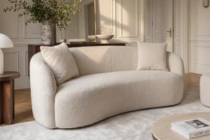 bankstel 2-zits beige boucle 180 cm