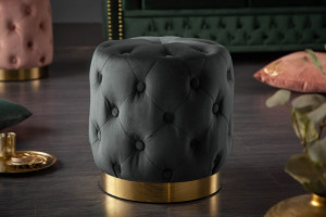 Hocker barok zwart velvet