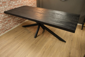 Tafel mango zwart 300 cm