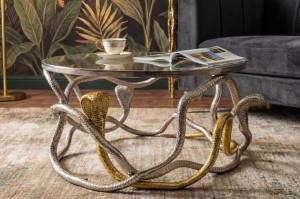 ronde salontafel snake zilver goud 67 cm