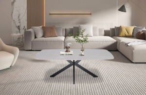 Salontafel Deens ovaal grijs keramiek 130 cm