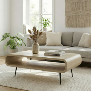 Wohnling Salontafel mangohout wit 90 cm