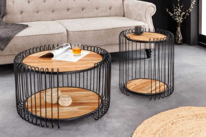 Salontafel set acaciahout 73 en 46 cm