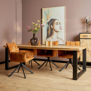 Mango eettafel 220 cm U poot