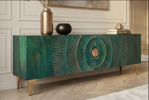 lowboard turquoise mangohout 180 cm