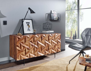 Wohnling Dressoir sheesham hout 144 cm