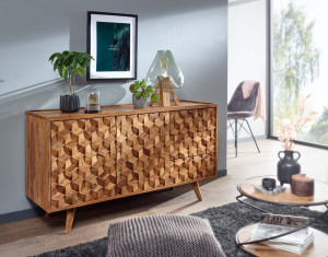 Wohnling Dressoir sheesham hout 138 cm
