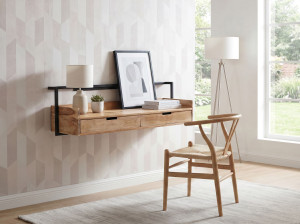 Wohnling zwevend bureau acaciahout 120 cm