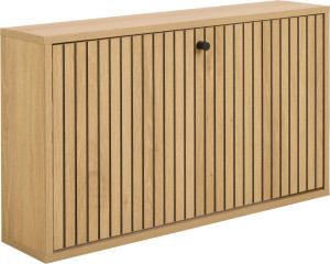 Hangende schoenenkast eiken kleur met lammellen 71,6 cm