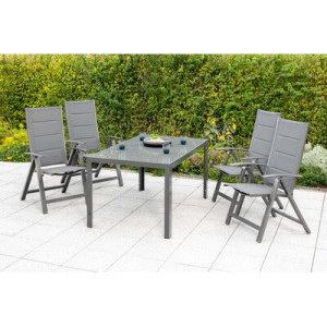 5tlg. Florenz Set Aluminium/Textil