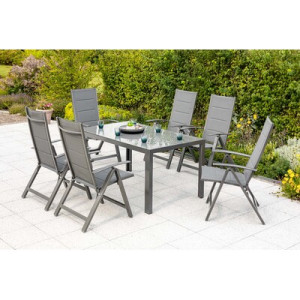 7tlg. Florenz Set Aluminium/Textil