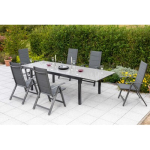 7tlg. Florenz Set Aluminium/Textil