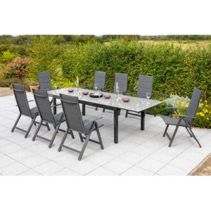 9tlg. Florenz Set Aluminium/Textil