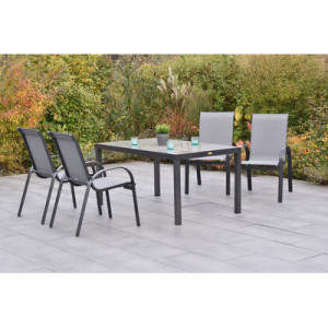 Amalfi Set 5tlg. Aluminium/Textil