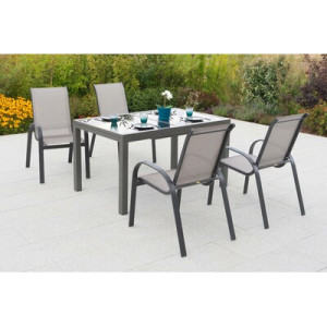 Amalfi Set 5tlg. Aluminium/Textil