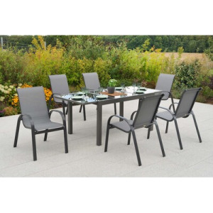 Amalfi Set 7tlg. Aluminium/Textil