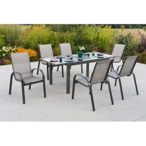 Amalfi Set 7tlg. Aluminium/Textil