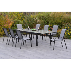 Amalfi Set 9tlg. Aluminium/Textil