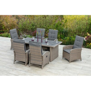 Atrani Set 7tlg. Aluminium/Kunststoffgeflecht