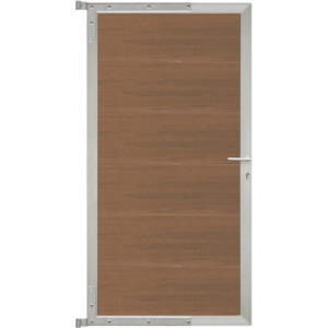 ELZE-Tor-Komplettset teak/silber