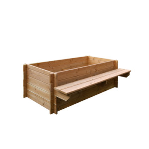 Hochbeet Douglasie mit Sitzbank 200x130x65cm