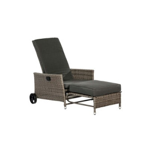 Komfort Deckchair inkl. Kissen und Fußhocker