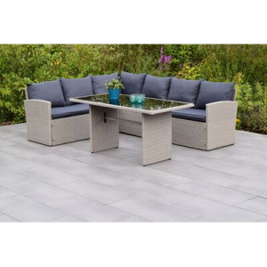 Lanzarote Eckset Stahl/Kunststoffgeflecht