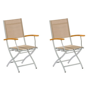 Naxos Klappsessel Aluminium/Akazie/Textil