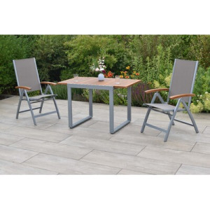 Naxos Set 3tlg. Aluminium/Textil/Akazie