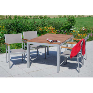Naxos Set 5tlg. Aluminium/Textil/Akazie