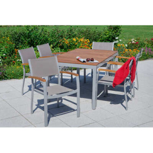 Naxos Set 7tlg. Aluminium/Textil/Akazie