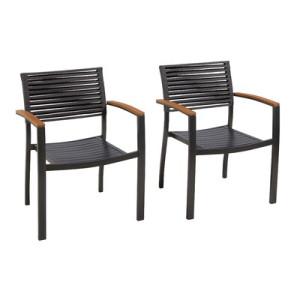 Parella Stapelsessel, 2er Set Aluminium/Textil