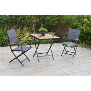 Paxos Set 3tlg. Aluminium/Textil/Akazie