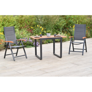Paxos Set 3tlg. Aluminium/Textil/Akazie