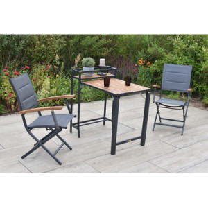 Paxos Set 3tlg. Aluminium/Textil/Akazie