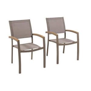 Piemont Stapelsessel, 2er Set Aluminium/Textil