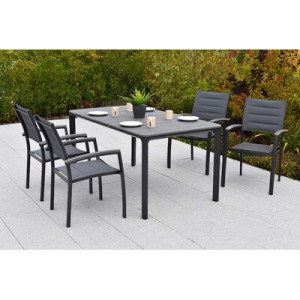 Pisa Set 5tlg., graphit Aluminium/Textil