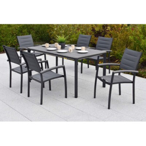 Pisa Set 7tlg., graphit Aluminium/Textil