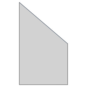 RUDE-Serie Systemglas klar Ecke re. 103x174/87cm