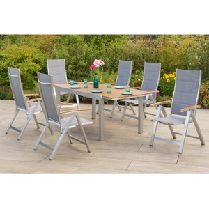 San Remo Set 7tlg. Aluminium/Textil