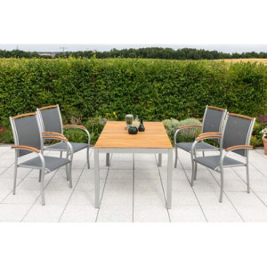 Siena Set 5tlg. Aluminium/Akazie/Textil