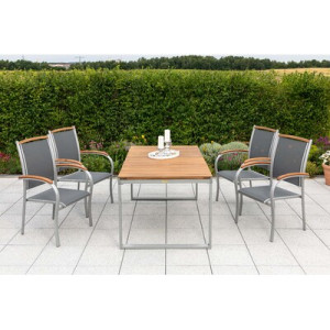 Siena Set 5tlg. Aluminium/Akazie/Textil