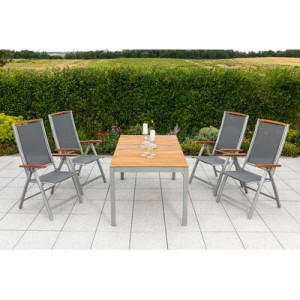 Siena Set 5tlg. Aluminium/Akazie/Textil