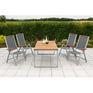 Siena Set 5tlg. Aluminium/Akazie/Textil