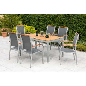 Siena Set 7tlg. Aluminium/Akazie/Textil
