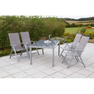 Taviano Set 5tlg. Aluminium/Textil