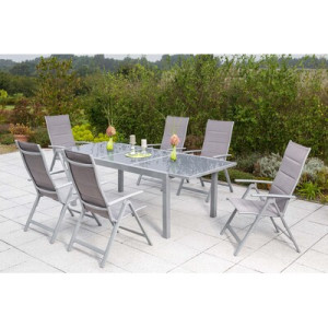 Taviano Set 7tlg. Aluminium/Textil
